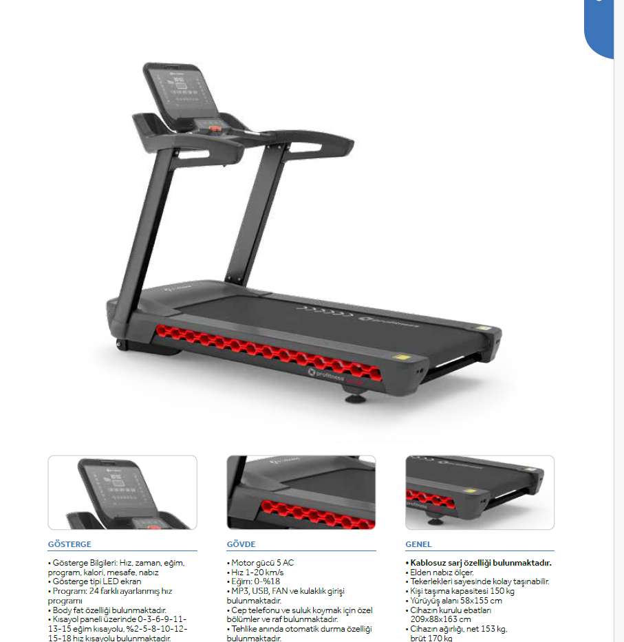 Profitness Falcon Koşu Bandı Profesyonel