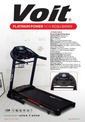 Voit Platinum 3 Hp Motor Gücüne Sahip Otomatik Eğimli Koşu Bandı 0-16 km/s