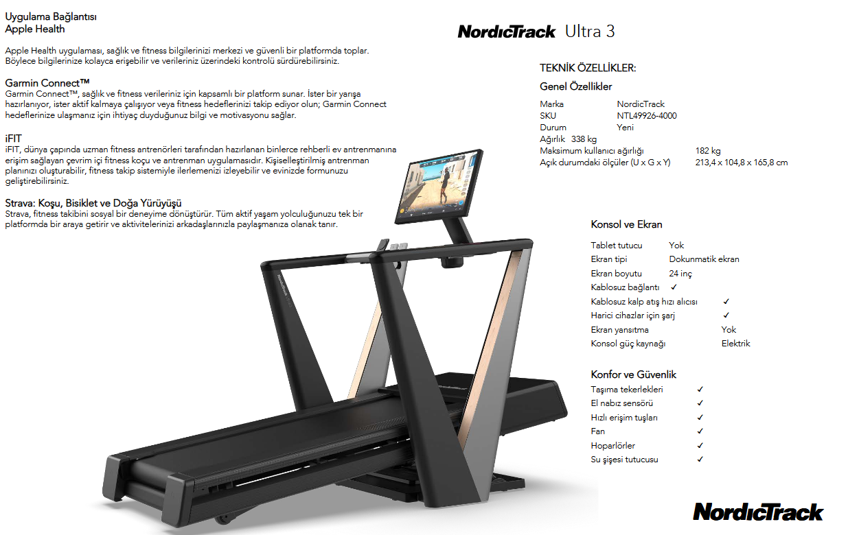NORDICTRACK ULTRA 3 KOŞU BANDI NEW